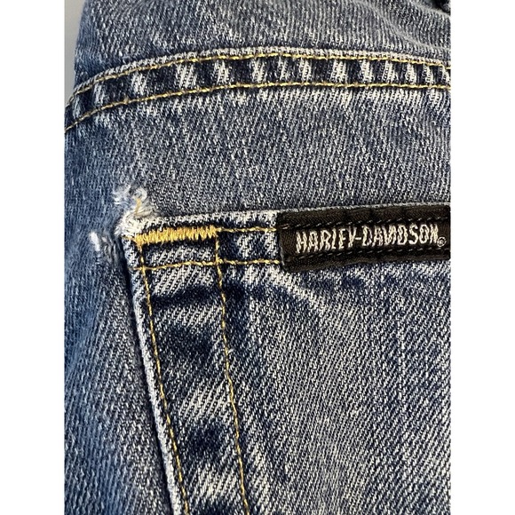 Genuine Harley Davidson Men Blue Denim Jeans Traditional Fit Faded 38x31 - Picture 4 of 12